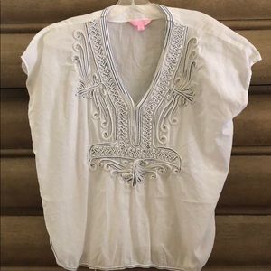 Lilly Pulitzer Ibiza embellished caftan top, S/M